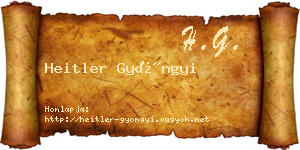 Heitler Gyöngyi névjegykártya